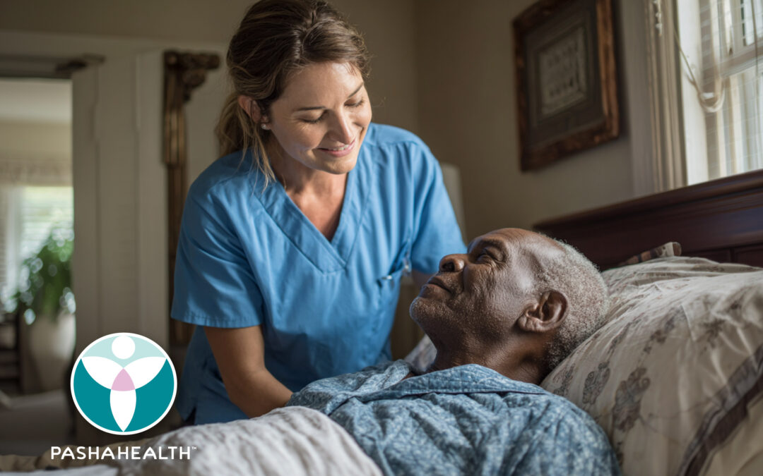 Pasha Health caregiver providing care for someone in their home